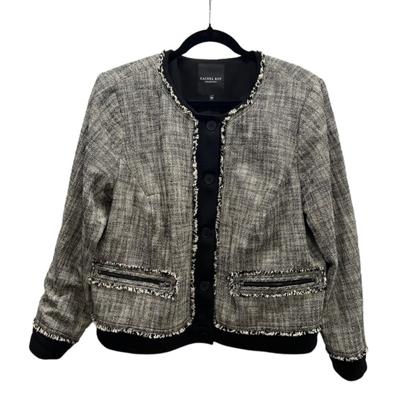 Rachel Roy Black and White Tweed Jacket Size 16W - Picture 1 of 11